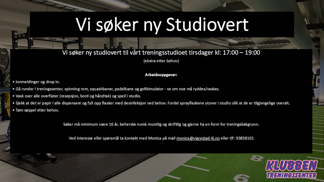 Vi søker ny studiovert